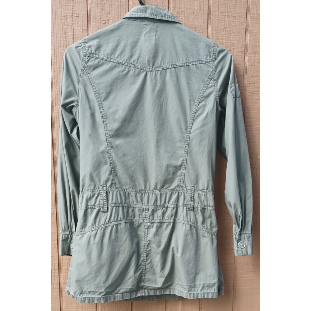 Sage Green Utility Military Shirt Jacket Snap Front Cotton Small Gorpcore - Picture 3 of 8